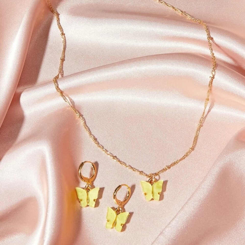 Butterfly Necklace & Earrings